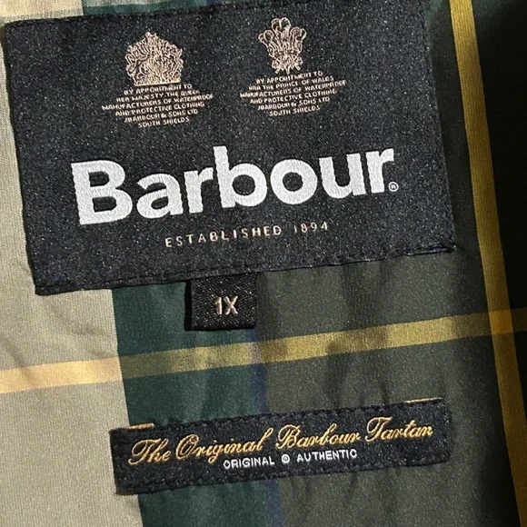 Barbour Mickley Quilted Jacket Black/Ancient Brown Corduroy Size 1X - NWT